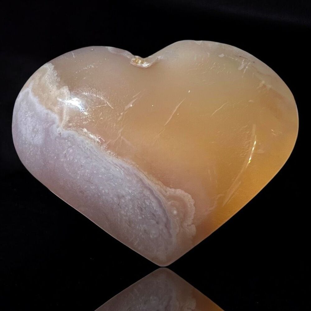 Flower Agate Heart Carving (#16)‎